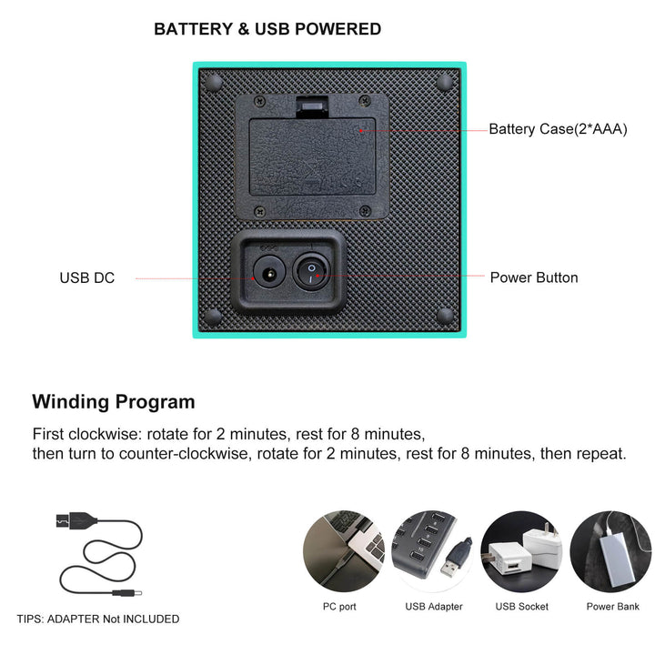 Remontoir de montre simple, double alimentation avec couvercle