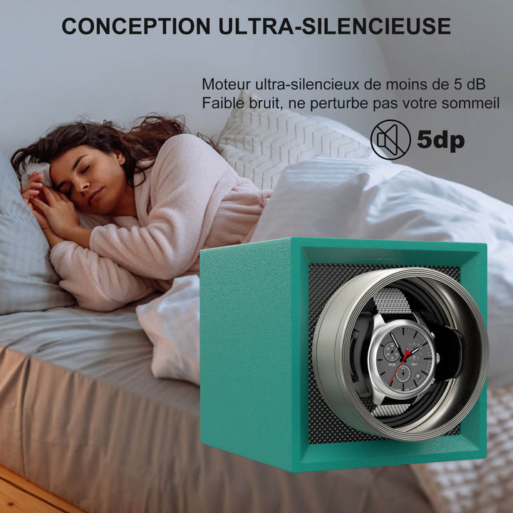 Remontoir pour montre simple avec double alimentation et moteur japonais Mabuchi - Noir