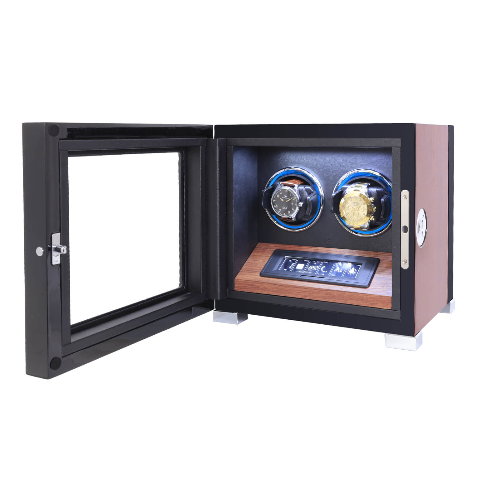 Fingerprint Unlock Watch Winder with RGB Atmosphere Lighting