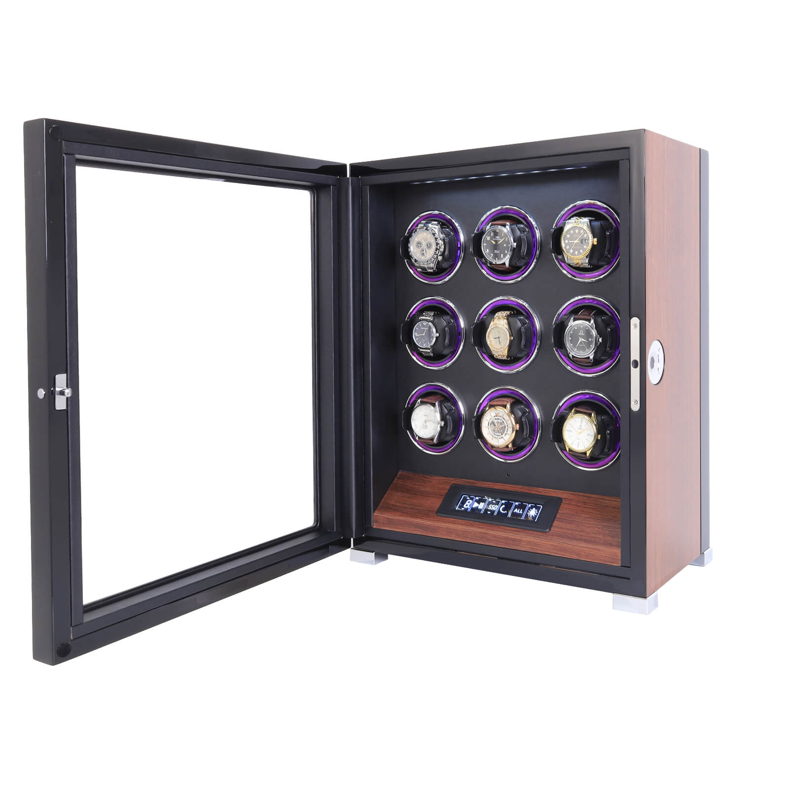 Fingerprint Unlock Watch Winder with RGB Atmosphere Lighting