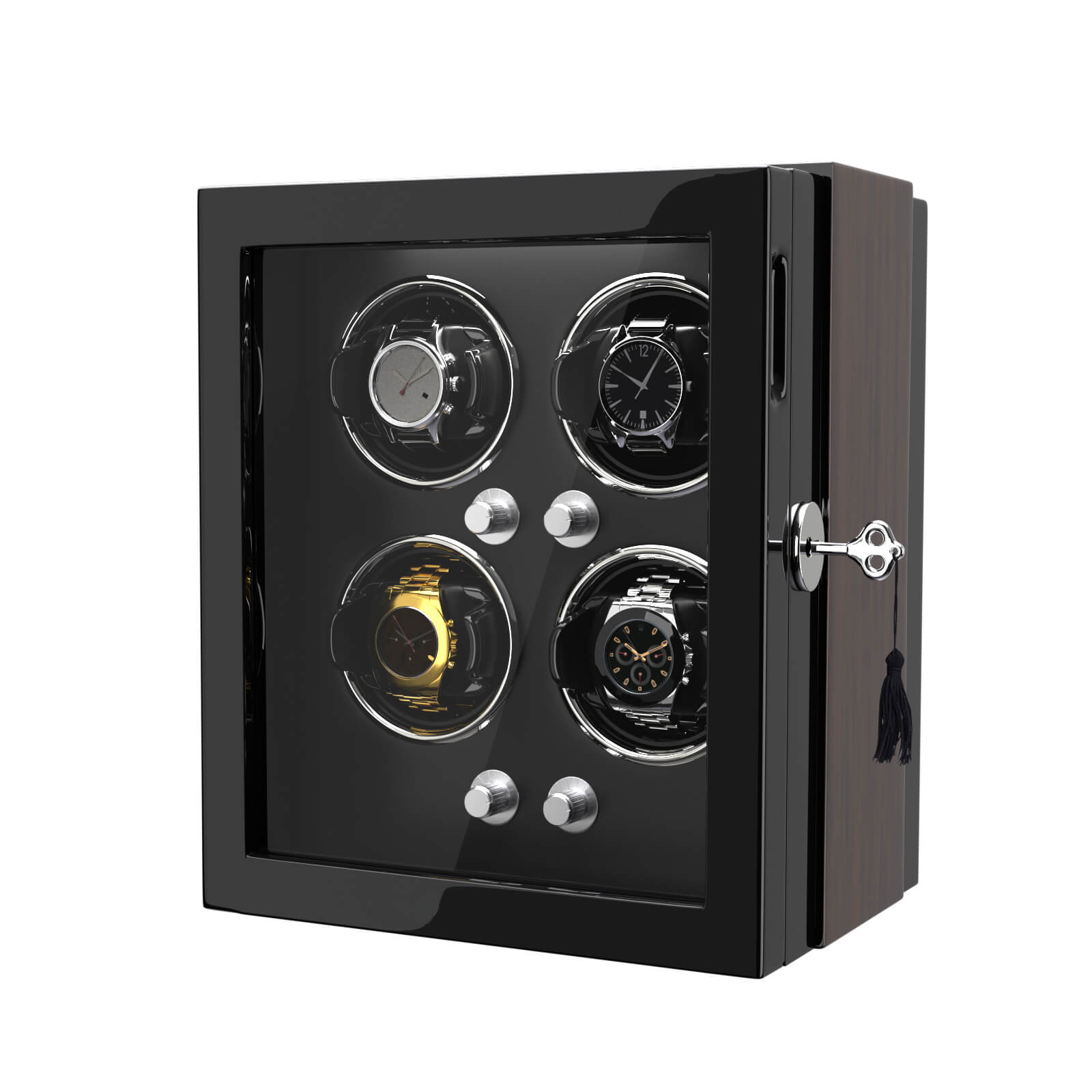4 Watch Winder for Automatic Watches Quiet Mabuchi Motors with Lock