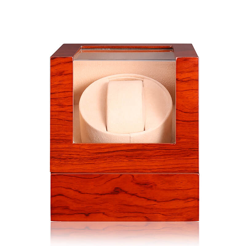 Single Watch Winder for Automatic Watches with Flexible Plush Pillow Super Quiet Motor